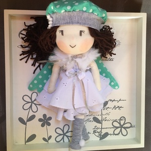 Türkiz pöttyös angyal baba, kézműves baba, textilbaba, rongybaba - Meska.hu