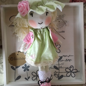 Tavaszi kislány, kézműves baba, textilbaba, rongybaba - Meska.hu
