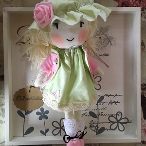 Tavaszi kislány, kézműves baba, textilbaba, rongybaba -  - Meska.hu