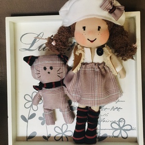 Lencsibaba és kedvenc cicája - Meska.hu