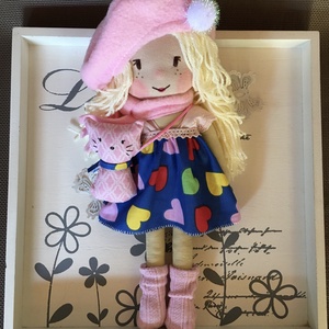 Kislány cicájával - játék & sport - baba & babaház - öltöztethető baba - Meska.hu