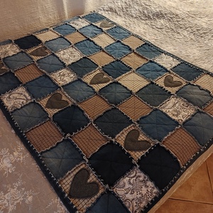 Blue jeans patchwork takaró, Otthon & Életmód, Lakástextil, Felnőtt takaró, pléd, Patchwork, foltvarrás, MESKA