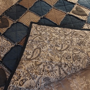 Blue jeans patchwork takaró - otthon & életmód - lakástextil - felnőtt takaró, pléd - Meska.hu