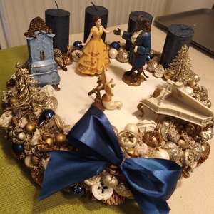 Adventi koszorú , Karácsony, Adventi díszek, Adventi asztaldísz, Virágkötés, MESKA