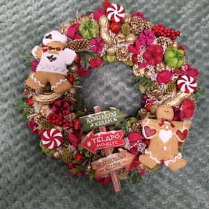 Karácsonyi ajtódísz , Karácsony, Adventi díszek, Adventi ajtódísz, Virágkötés, MESKA