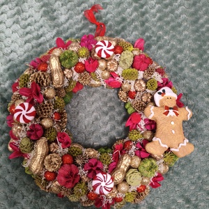 Karácsonyi ajtódísz , Karácsony, Adventi díszek, Adventi ajtódísz, Virágkötés, MESKA