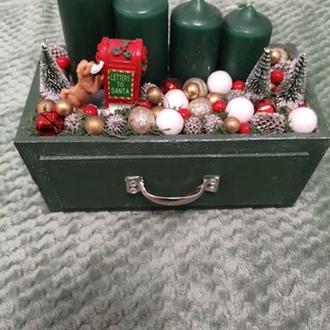 Adventi asztaldísz, Karácsony, Adventi díszek, Adventi asztaldísz, Virágkötés, MESKA