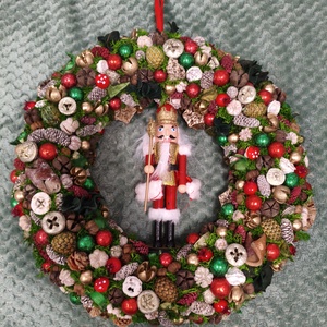 Adventi ajtódísz , Karácsony, Adventi díszek, Adventi ajtódísz, Virágkötés, MESKA