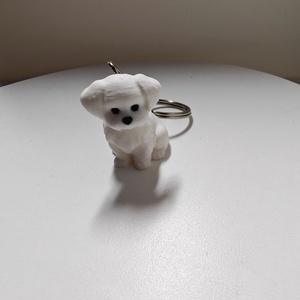 Kis máltai selyemkutya - Kulcstartó kiadás, Táska & Tok, Kulcstartó & Táskadísz, Kulcstartó, , Kis máltai selyemkutya kulcstartó – 3D nyomtatott termék. Könnyű, tartós és aranyos kiegészítő tásk..., MESKA
