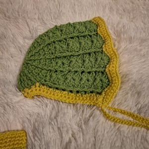 Horgolt kisbaba/lány szett sárga/zöld színben - ruha & divat - gyerekruha - szoknya - Meska.hu