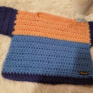 Színes kisbaba pulcsi , Ruha & Divat, Gyerekruha, Pulóver, Horgolás, MESKA