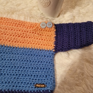 Színes kisbaba pulcsi  - ruha & divat - gyerekruha - pulóver - Meska.hu