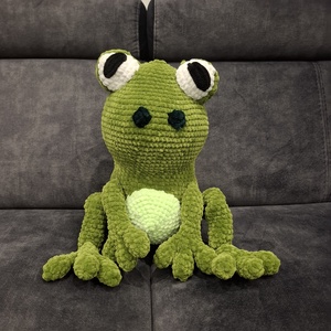 Horgolt béka - játék & sport - plüssállat & játékfigura - béka - Meska.hu