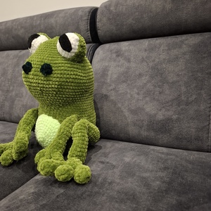 Horgolt béka - játék & sport - plüssállat & játékfigura - béka - Meska.hu