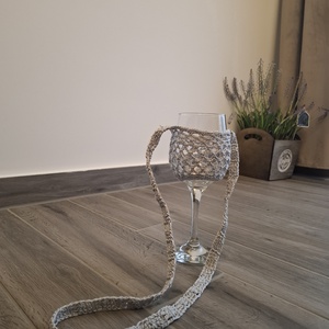 Horgolt borospohár tartó, Otthon & Életmód, Konyhafelszerelés, tálalás, Italos kellékek, Boros díszdoboz, Horgolás, MESKA