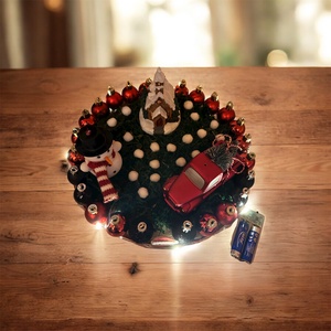 Ünnepi Asztaldísz / Karácsonyi Dekor  Hógömb Hangulat, LED Fénnyel  - Meska.hu