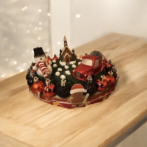 Ünnepi Asztaldísz / Karácsonyi Dekor  Hógömb Hangulat, LED Fénnyel  - karácsony - adventi díszek - adventi asztaldísz - Meska.hu