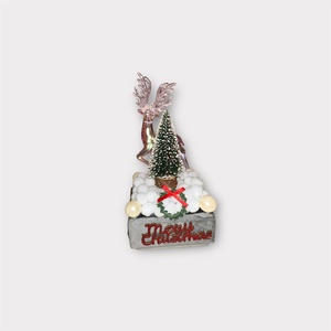 Karácsonyi dekor  rénszarvassal, hóhatású alapzattal és Merry Christmas felirattal - Meska.hu