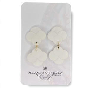 White Pearl tűzős fülbevaló, nemesacéllal, Ékszer, Fülbevaló, Lógó fülbevaló, , MESKA
