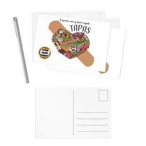 Spanyol tapas kaparós képeslap, Otthon & Életmód, Papír, írószer, Képeslap, üdvözlőlap, Ajándékozás kellékei, Fotó, grafika, rajz, illusztráció, Papírművészet, MESKA