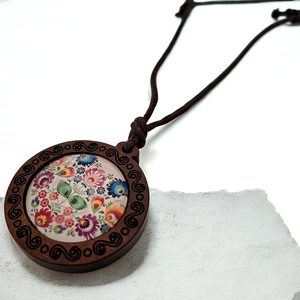 Kalocsai mintás nyaklánc , Ékszer, Nyaklánc, Medálos nyaklánc, , MESKA