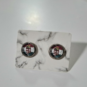 Magyar címeres fülbevaló 8mm, Esküvő, Ékszer, Fülbevaló, , MESKA