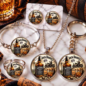 Jack Daniels üveglencsés ékszerek  - Meska.hu
