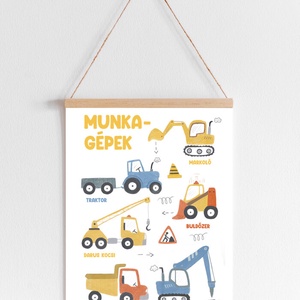 Munkagépek gyerekszoba falikép - Meska.hu