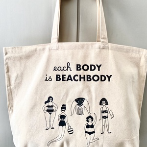 Nagyméretű vászon strandtáska  - táska & tok - kézitáska & válltáska - nagy pakolós táska - Meska.hu