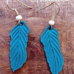 Türkiz tollak - ékszer - fülbevaló - lógó fülbevaló - Meska.hu