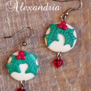 Magyalos  fülbevaló - ékszer - fülbevaló - lógós kerek fülbevaló - Meska.hu