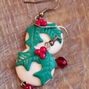 Magyalos  fülbevaló - ékszer - fülbevaló - lógós kerek fülbevaló - Meska.hu