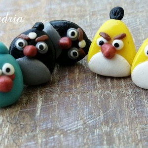 Angry birds fülik - ékszer - fülbevaló - pötty fülbevaló - Meska.hu