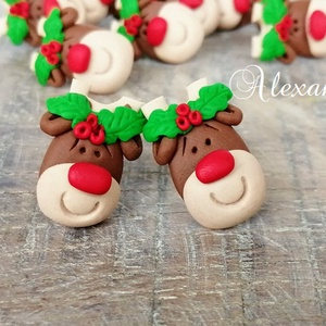 Rudolf bedugós fülbevaló - ékszer - fülbevaló - pötty fülbevaló - Meska.hu