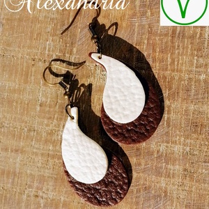 Bőrhatású fülbevaló, Ékszer, Fülbevaló, Lógó csepp fülbevaló, Ékszerkészítés, Gyurma, MESKA