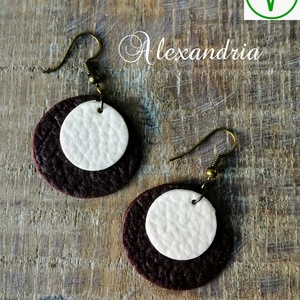 Bőrhatású fülbevaló - ékszer - fülbevaló - lógó csepp fülbevaló - Meska.hu