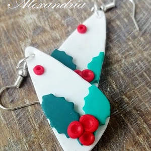 Magyalos fülbevaló - ékszer - fülbevaló - lógó fülbevaló - Meska.hu