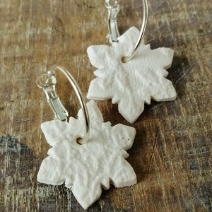 Hópehely fülbevaló , Ékszer, Fülbevaló, Lógós kerek fülbevaló, Ékszerkészítés, Gyurma, MESKA