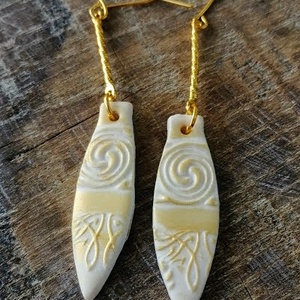 Hosszú lógós fülbevaló, Ékszer, Fülbevaló, Lógó fülbevaló, Ékszerkészítés, Gyurma, MESKA