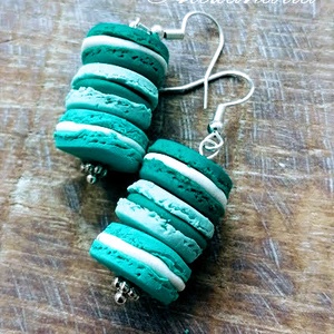 Macaron fülbevaló - ékszer - fülbevaló - lógó fülbevaló - Meska.hu
