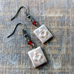  Ünnepi fülbevaló, Ékszer, Fülbevaló, Lógó fülbevaló, Ékszerkészítés, Gyurma, MESKA