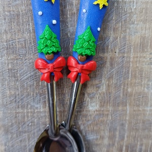 Karácsonyi kiskanál - karácsony - karácsonyi lakásdekoráció - ünnepi asztaldekoráció - Meska.hu