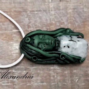 Szivárványos holdkő holisztikus nyaklánc - ékszer - nyaklánc - cameo nyaklánc - Meska.hu