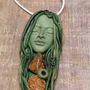 Istennő nyaklánc, Ékszer, Nyaklánc, Cameo nyaklánc, Ékszerkészítés, Gyurma, MESKA