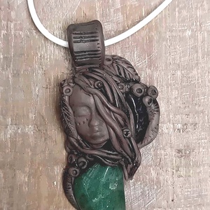 Aventurin/ametiszt holisztikus nyaklánc - ékszer - nyaklánc - cameo nyaklánc - Meska.hu