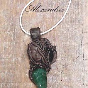 Aventurin/ametiszt holisztikus nyaklánc - ékszer - nyaklánc - cameo nyaklánc - Meska.hu