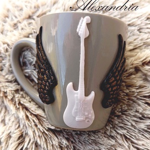 Játszd el a dalt ami sose szólt, vedd fel a fehér gitárt,,, - otthon & életmód - konyhafelszerelés, tálalás - tálalás - bögre & csésze - Meska.hu