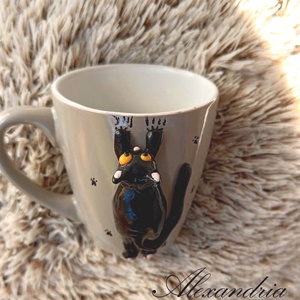 A macskák a háziállatok világának primadonnái - otthon & életmód - konyhafelszerelés, tálalás - tálalás - bögre & csésze - Meska.hu