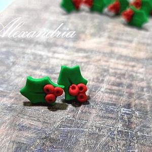 Karácsonyi fülbevaló - ékszer - fülbevaló - pötty fülbevaló - Meska.hu