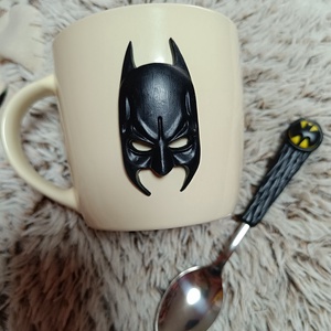 Batman bögre és kanál szett � Vagány reggelekhez ovisoknak és sulisoknak - otthon & életmód - konyhafelszerelés, tálalás - tálalás - bögre & csésze - Meska.hu